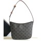 Replica Borsa Celine media Celine Croque Triomphe in tela e pelle di vitello caffè