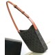 Replica Borsa Celine media Celine Croque Triomphe in tela e pelle di vitello caffè