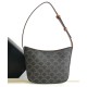 Replica Borsa Celine media Celine Croque Triomphe in tela e pelle di vitello caffè