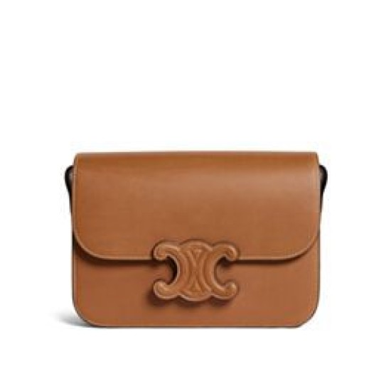 Replica Borsa Celine Classique Cuir Triomphe in pelle di vitello naturale caffè