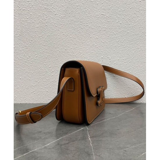 Replica Borsa Celine Classique Cuir Triomphe in pelle di vitello naturale caffè