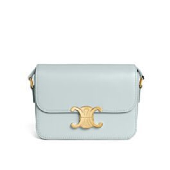 Replica Borsa Celine Teen Triomphe in pelle di vitello lucida blu
