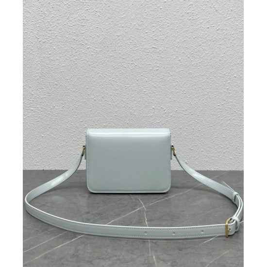 Replica Borsa Celine Teen Triomphe in pelle di vitello lucida blu