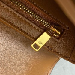 Replica Borsa Celine Teen Triomphe in pelle di vitello lucida caffè