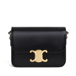 Replica Borsa Celine Teen Triomphe in pelle di vitello lucida nera