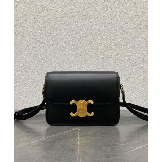 Replica Borsa Celine Teen Triomphe in pelle di vitello lucida nera