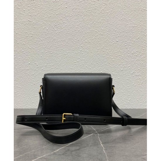 Replica Borsa Celine Teen Triomphe in pelle di vitello lucida nera