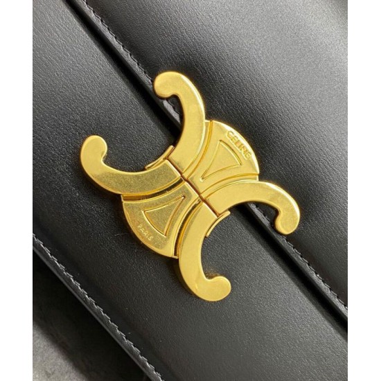 Replica Borsa Celine Teen Triomphe in pelle di vitello lucida nera