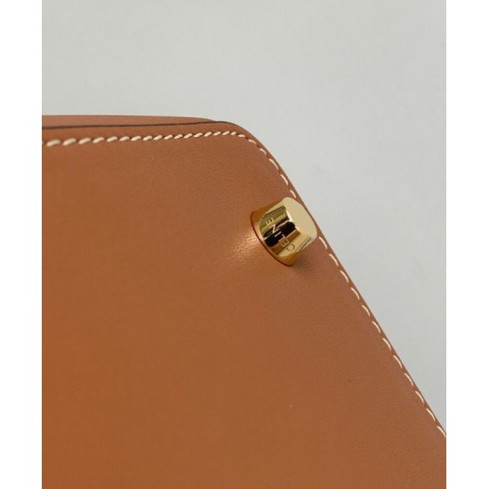 Replica Borsa Celine Conti in morbida pelle di vitello caffè