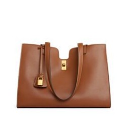 Replica Celine Cabas 16 Borsa in pelle di vitello liscia Caffè