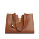 Replica Celine Cabas 16 Borsa in pelle di vitello liscia Caffè