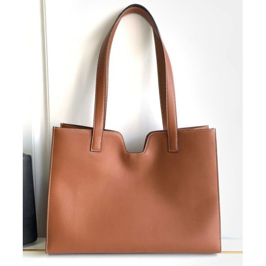 Replica Celine Cabas 16 Borsa in pelle di vitello liscia Caffè