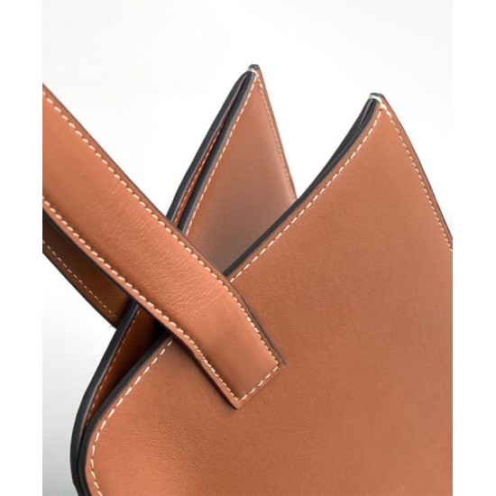 Replica Celine Cabas 16 Borsa in pelle di vitello liscia Caffè