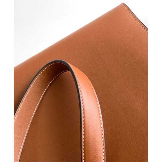 Replica Celine Cabas 16 Borsa in pelle di vitello liscia Caffè