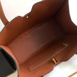 Replica Celine Cabas 16 Borsa in pelle di vitello liscia Caffè