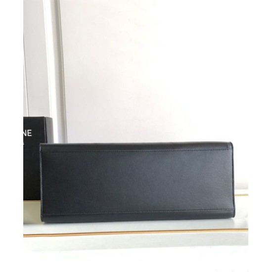 Replica Borsa Celine Cabas 16 Pelle di vitello liscia Nera