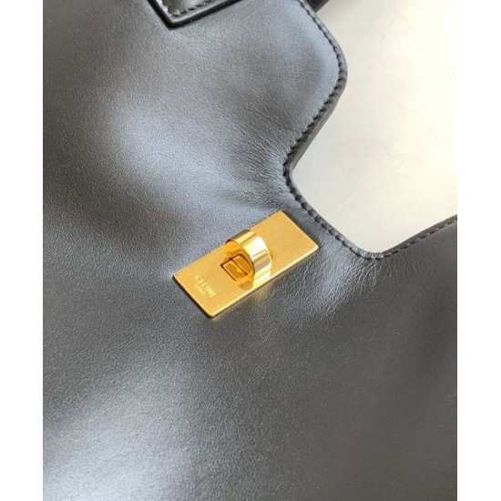 Replica Borsa Celine Cabas 16 Pelle di vitello liscia Nera