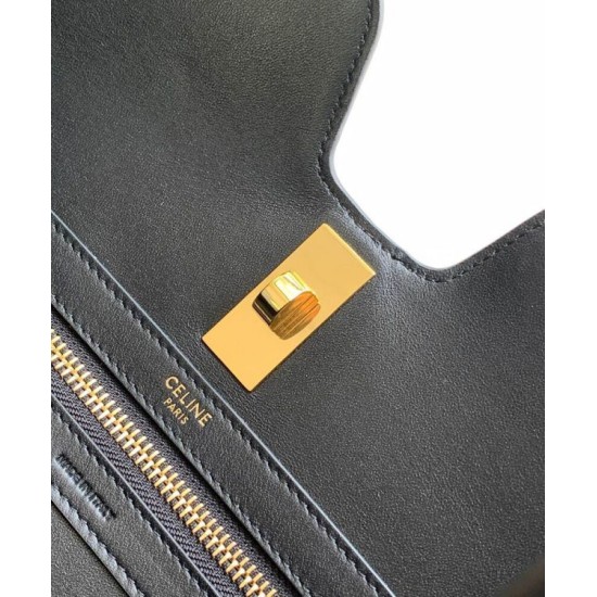 Replica Borsa Celine Cabas 16 Pelle di vitello liscia Nera