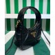 Replica Mini borsa Prada in pelle nappa con impunture 1BA384 Nera
