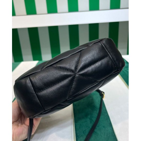 Replica Mini borsa Prada in pelle nappa con impunture 1BA384 Nera