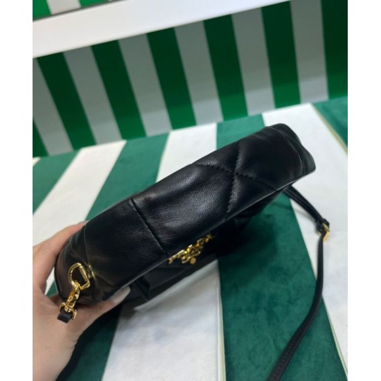 Replica Mini borsa Prada in pelle nappa con impunture 1BA384 Nera