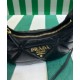 Replica Mini borsa Prada in pelle nappa con impunture 1BA384 Nera