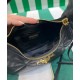 Replica Mini borsa Prada in pelle nappa con impunture 1BA384 Nera