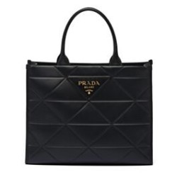 Replica Borsa Prada Prada Symbole grande in pelle con impunture 1BA377 Nera