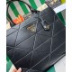 Replica Borsa Prada Prada Symbole grande in pelle con impunture 1BA377 Nera