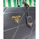 Replica Borsa Prada Prada Symbole grande in pelle con impunture 1BA377 Nera