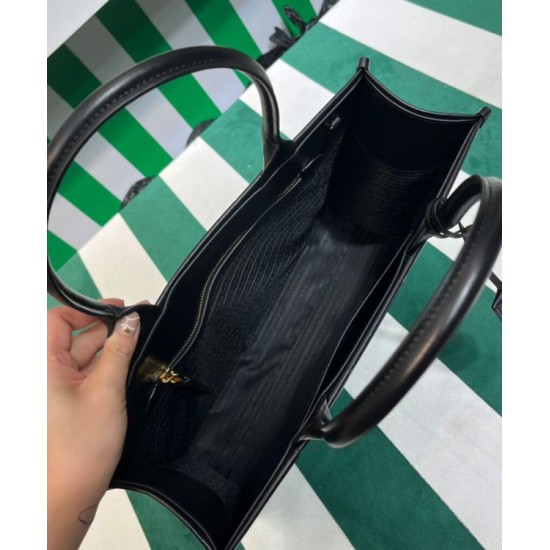 Replica Borsa Prada Prada Symbole grande in pelle con impunture 1BA377 Nera