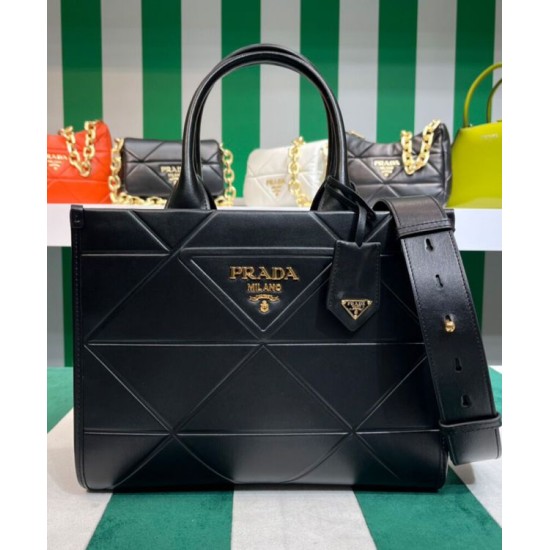 Replica Prada Borsa Prada Symbole piccola in pelle con impunture 1BA379 Nera Replica Prada Borsa Prada Symbole piccola in pelle con impunture 1BA379 Nera