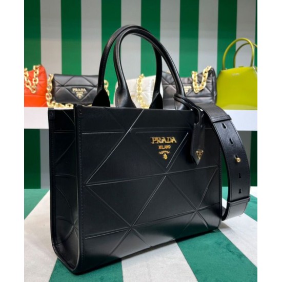 Replica Prada Borsa Prada Symbole piccola in pelle con impunture 1BA379 Nera Replica Prada Borsa Prada Symbole piccola in pelle con impunture 1BA379 Nera
