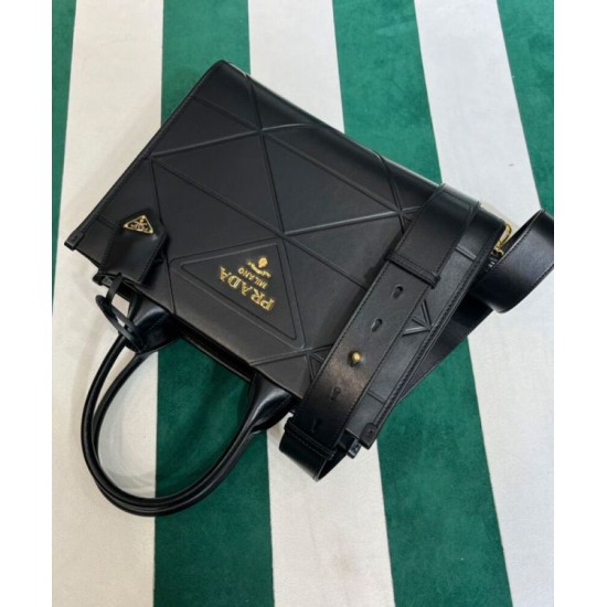 Replica Prada Borsa Prada Symbole piccola in pelle con impunture 1BA379 Nera Replica Prada Borsa Prada Symbole piccola in pelle con impunture 1BA379 Nera