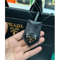 Replica Prada Borsa Prada Symbole piccola in pelle con impunture 1BA379 Nera