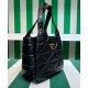 Replica Borsa tote Prada media in pelle nappa con impunture 1BG450 nera