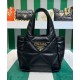 Replica Borsa tote Prada piccola in pelle nappa con impunture 1BG451 nera Replica Borsa tote Prada piccola in pelle nappa con impunture 1BG451 nera