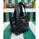 Replica Borsa tote Prada piccola in pelle nappa con impunture 1BG451 nera Replica Borsa tote Prada piccola in pelle nappa con impunture 1BG451 nera