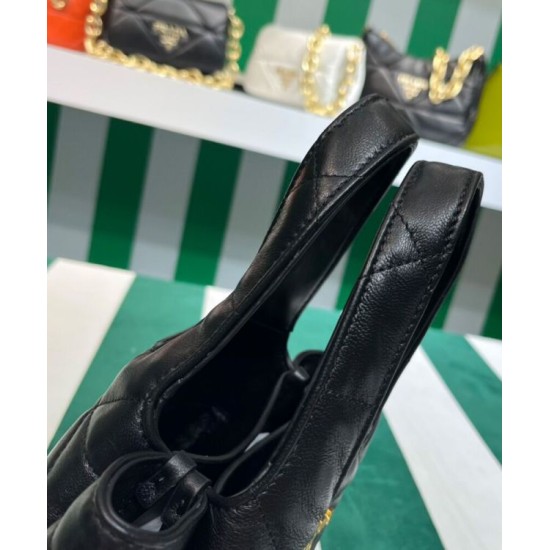 Replica Borsa tote Prada piccola in pelle nappa con impunture 1BG451 nera Replica Borsa tote Prada piccola in pelle nappa con impunture 1BG451 nera