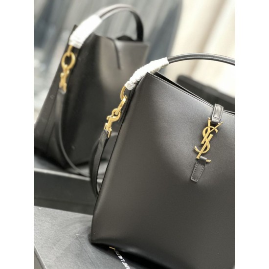 Replica Borsa a secchiello YSL Saint Laurent Le 5 A 7 Nera