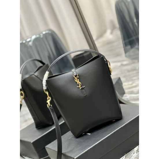 Replica Borsa a secchiello YSL Saint Laurent Le 5 A 7 Nera