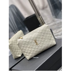 Replica Pochette cosmetica con cerniera YSL Saint Laurent Gaby 23 cm bianca Replica Pochette cosmetica con cerniera YSL Saint Laurent Gaby 23 cm bianca