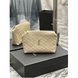 Replica Pochette per cosmetici con cerniera YSL Saint Laurent Gaby 23 cm albicocca Replica Pochette per cosmetici con cerniera YSL Saint Laurent Gaby 23 cm albicocca