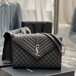 Replica Borsa a busta grande YSL Saint Laurent Mix Matelasse Nera 31 cm