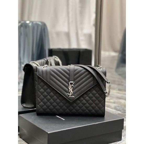 Replica Borsa a busta grande YSL Saint Laurent Mix Matelasse Nera 31 cm