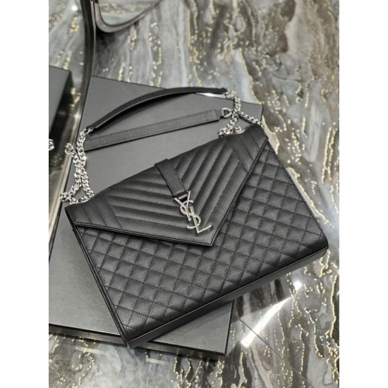 Replica Borsa a busta grande YSL Saint Laurent Mix Matelasse Nera 31 cm