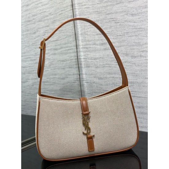 Replica Borsa Hobo YSL Saint Laurent Le 5 A 7 in pelle di tela Replica Borsa Hobo YSL Saint Laurent Le 5 A 7 in pelle di tela
