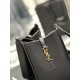 Replica YSL Saint Laurent Le 5 A 7 Mini verticale in pelle conciata al vegetale nera