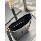 Replica YSL Saint Laurent Le 5 A 7 Mini verticale in pelle conciata al vegetale nera