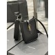 Replica YSL Saint Laurent Le 5 A 7 Mini verticale in pelle conciata al vegetale nera